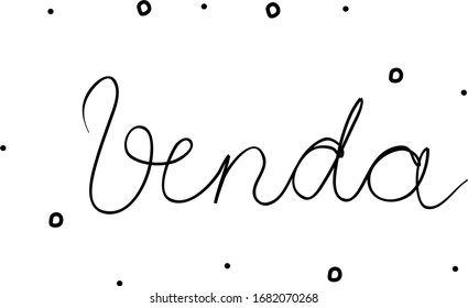 Venda phrase handwritten with a calligraphy brush. Sell-out in portuguese. Modern brush calligraphy. Isolated word black
