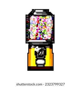 vending bubblegum machine game pixel art retro vector. bit vending bubblegum machine. old vintage illustration