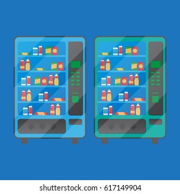 Vending coffee snack and water is a machine vector illustration