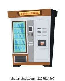 Vending machine for buying food and drinks flat icon