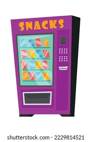 Vending machine for buying snacks flat icon Automated service