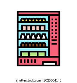 vector de icono de color de caramelo de máquina expendedora. letrero de caramelos de máquina expendedora. ilustración de símbolo aislado