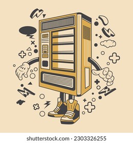 vending machine Cartoon Character Vector Illustration