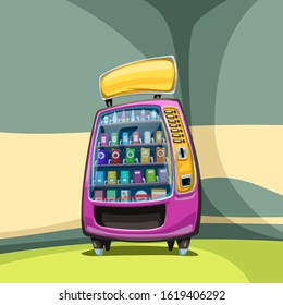 vending machine in colorful corner