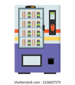 
A vending machine containing pills in an emergency, medicine vending 
