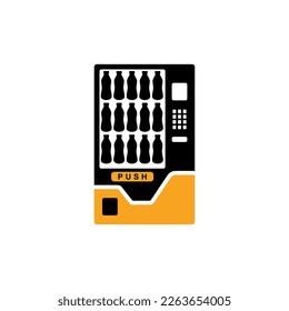 Vending machine drink bottle display vector logo design