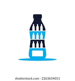 Verpackungsflasche für Maschinengetränke, Vektorgrafik-Logo-Design