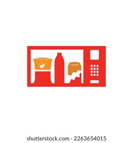 Vending machine drink bottle display vector logo design