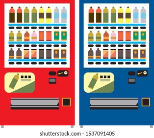 Vending machine of food and beverage automatic selling., Vector, Illustration.