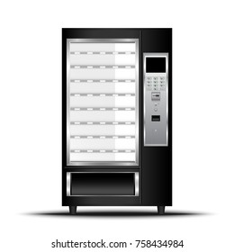 Vending machine of food and beverage automatic selling., Vector, Illustration.