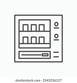 Vending machine icon in black outlined and solid.