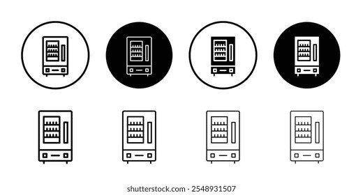 Vending machine icon Black and white outline vector