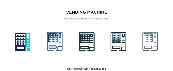 vending machine icon in different style vector illustration. two colored and black vending machine vector icons designed in filled, outline, line and stroke style can be used for web, mobile, ui