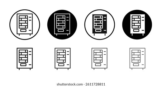 Vending machine icon Flat simple outline set