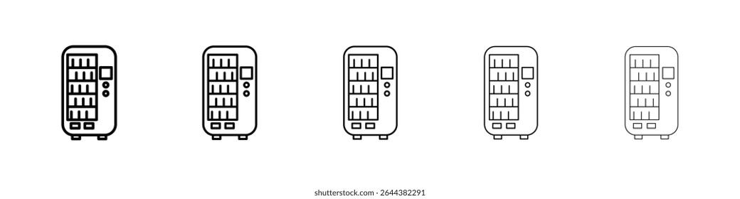 Vending machine icon graphic set. trendy stroke line style