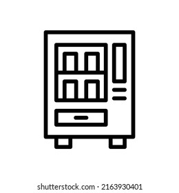Vending Machine Icon. Line Art Style Design Isolated On White Background