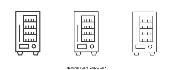 Icono de la máquina expendedora en estilo de arte de línea para la colección de diseño