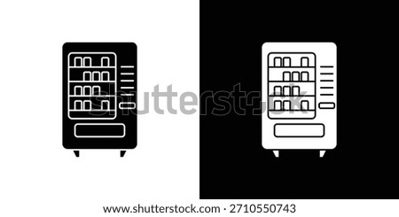 Vending machine icon line art editable stroke and solid collection for app design