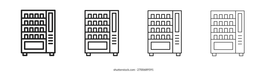 Design de linha de ícone de máquina de venda automática. conjunto de ícone de vetor de linha fina.