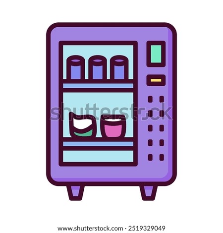 Vending machine icon in linear color style