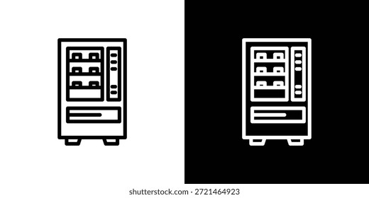 Vending machine icon logo concept in strokes