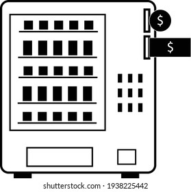 vending machine icon on white background. automatic vending machine sign. vending business concept. food selling machine symbol. flat style.