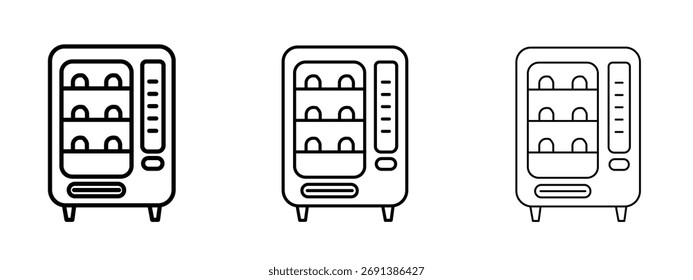Symbol des Verkaufsautomaten in Konturstrichstil-Symbol.