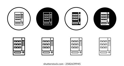 Vending machine icon Outline thin set pack series