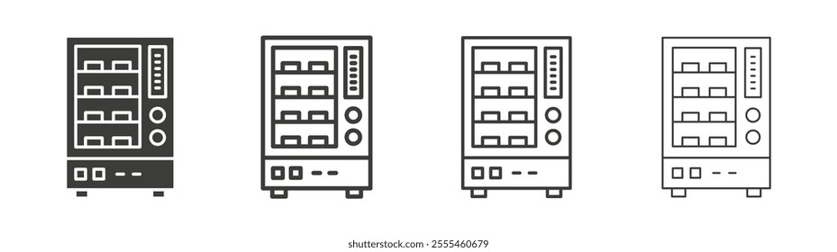 Vending machine icon pack. vector illustration