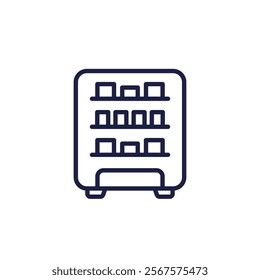 vending machine icon, pictogram in line design