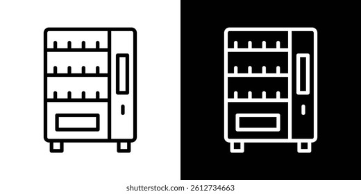 Vending machine icon set. Black illustration isolated for graphic and web design