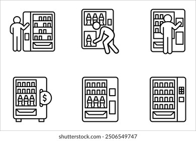 Vending machine icon set. vector illustration on white background