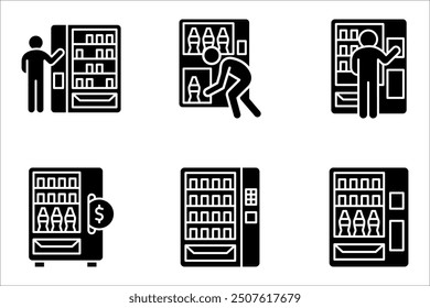 Vending machine icon set. vector illustration on white background