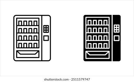 Conjunto de ícones da máquina de venda automática. ilustração vetorial em fundo branco