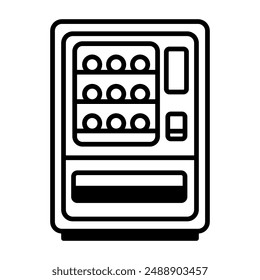 Vending machine icon. Vending machine with snacks and drinks. Vector illustration