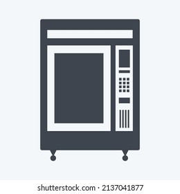 Vending Machine Icon in trendy glyph style isolated on soft blue background