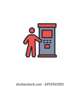 vending machine icon. vector.Editable stroke.linear style sign for use web design,logo.Symbol illustration.