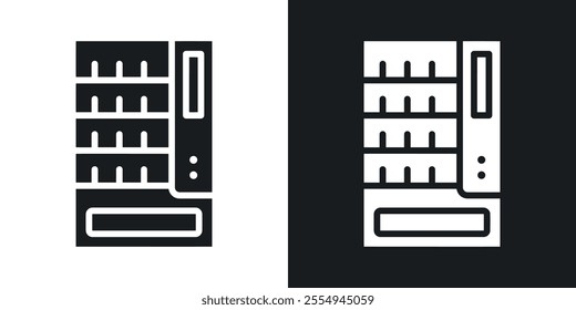 Vending machine icons in solid black and white colors