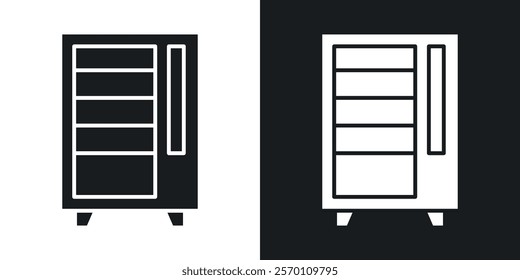 Vending machine icons in solid black and white colors
