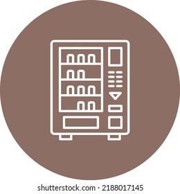 Vending Machine line circle icon vector image. Can also be used for web apps, mobile apps and print media.