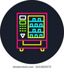 Vending Machine Line Multi Colour Circle