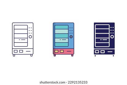 Vending Machine line and solid illustration icon