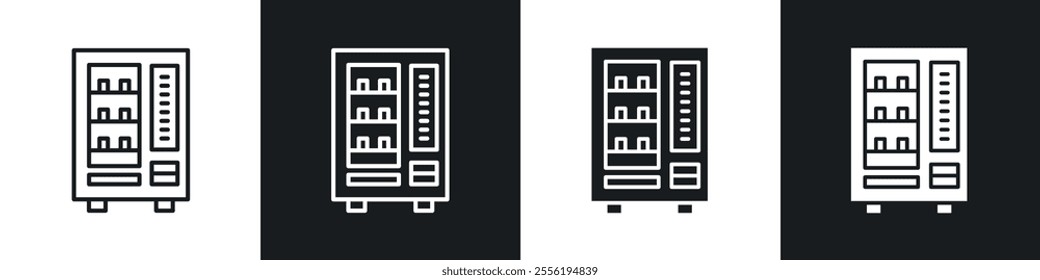 Vending machine linear icon set for app, and web design.