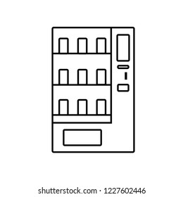 Vending machine outline icon. linear style sign for mobile concept and web design. Waiting room service simple line vector icon. Symbol, logo illustration.