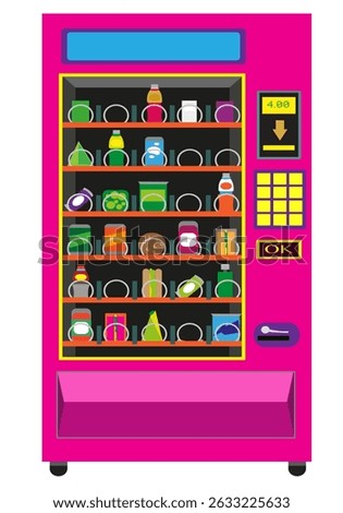 Vending Machine Pink color. Isolated on white background. Editable Clip Art.

