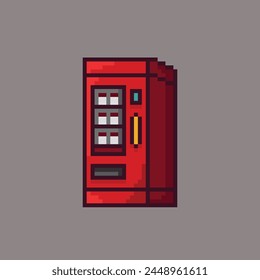 Vending machine in pixel art style illustration