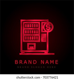 Vending machine red chromium metallic logo