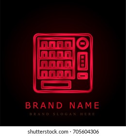Vending machine red chromium metallic logo