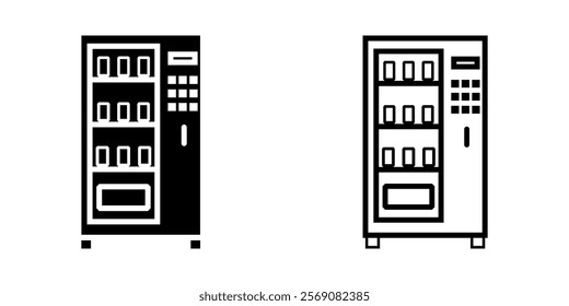 vending machine set icon on white background