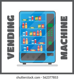 Vending machine with snacks and drinks vector